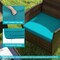 Costway 4 PCS Patio Furniture Set with Washable Cushions and Tempered Glass Coffee Table Beige/Black/Navy/Grey/Turquoise/Red/Blue/Orange
